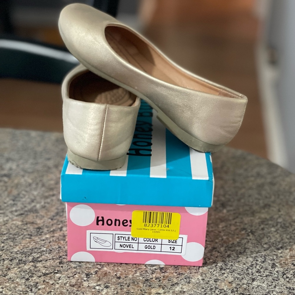 Gold Mary Jane Flat
